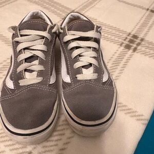 Vans Gray and White Kids Sneakers